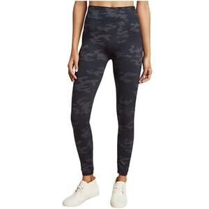 Spanx Camo Print High Rise Seamless Leggings Black Gray M